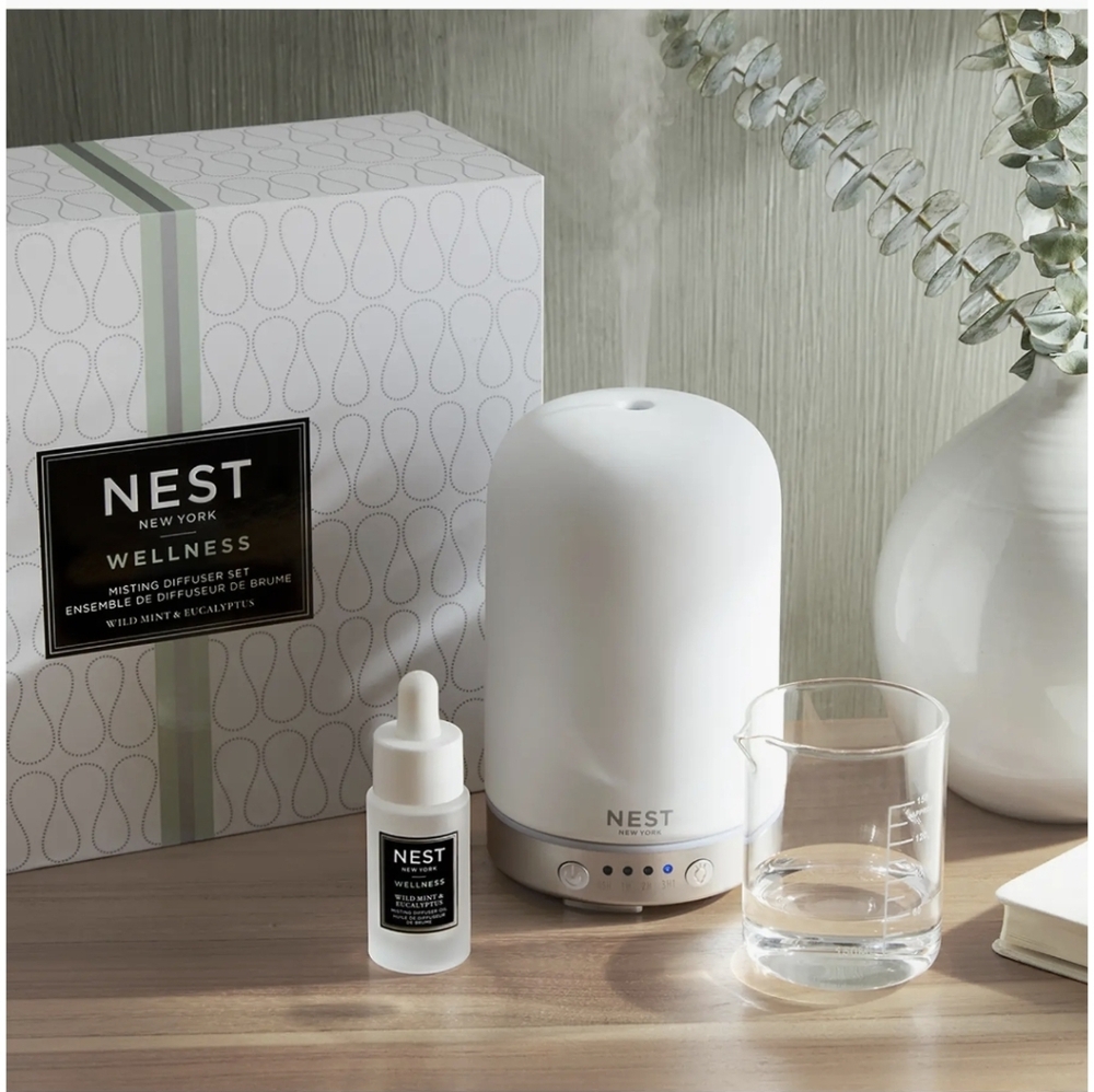 New NEST NEW YORK Fragrances Wellness Diffuser Set wild mint and eucalyptus